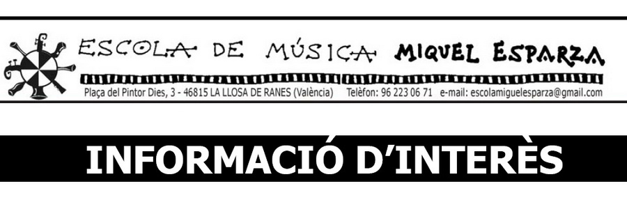 Informació per a l’inici del curs 2013/2014 –&nbsp;escolammesparza