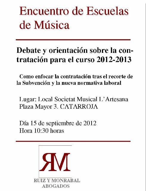 La situació de les escoles de música, a debat a&nbsp;Catarroja