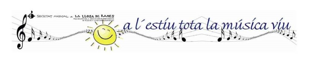 Programació d’estiu de la nostra&nbsp;Banda