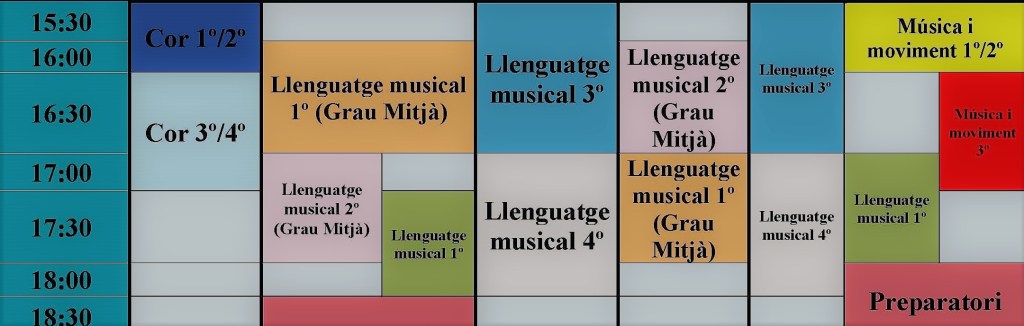 Horaris de les classes grupals –&nbsp;2018/19